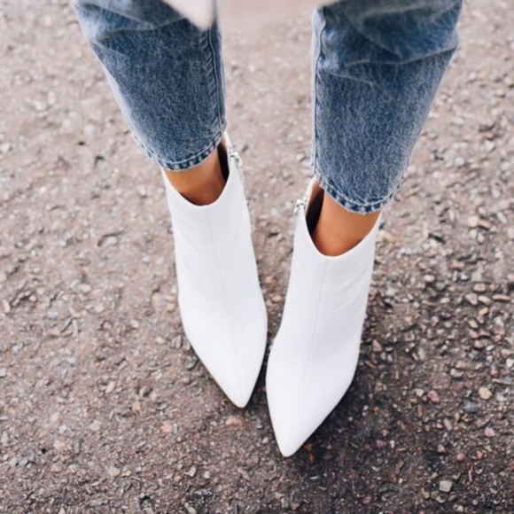 Shoes - White Ankle Booties